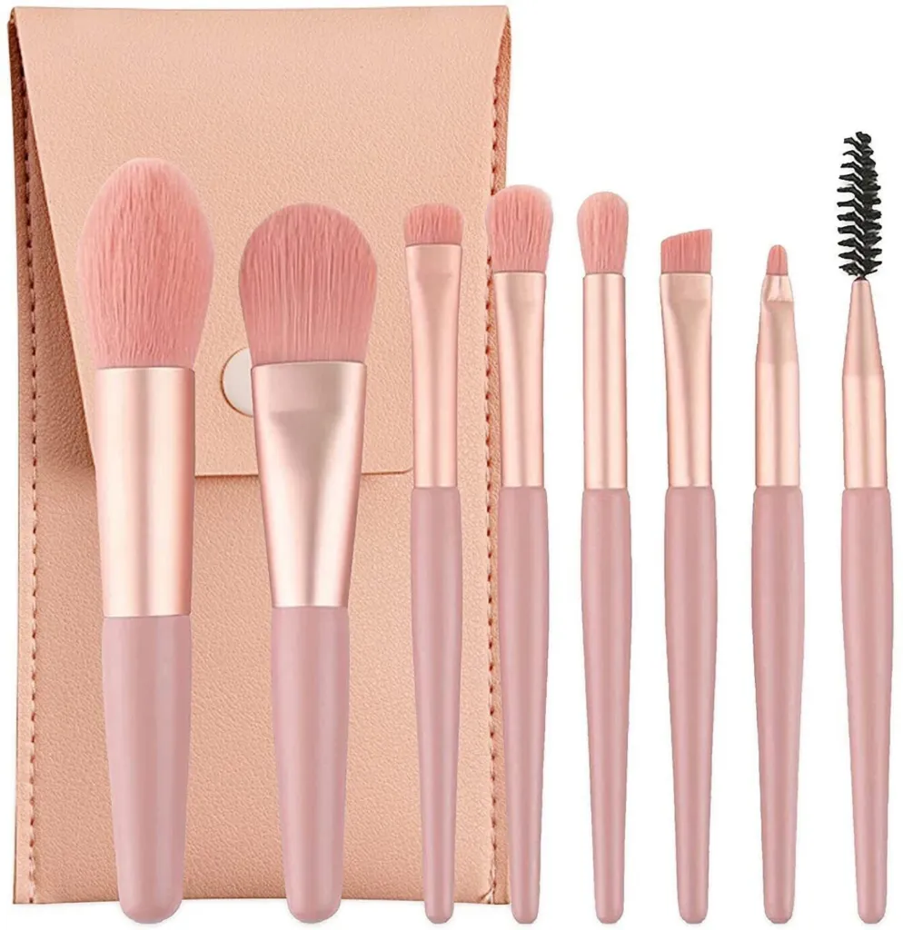 8 Pcs makeup Brush Set With Pouch, Makeup Brushes Premium (Pack of 8)